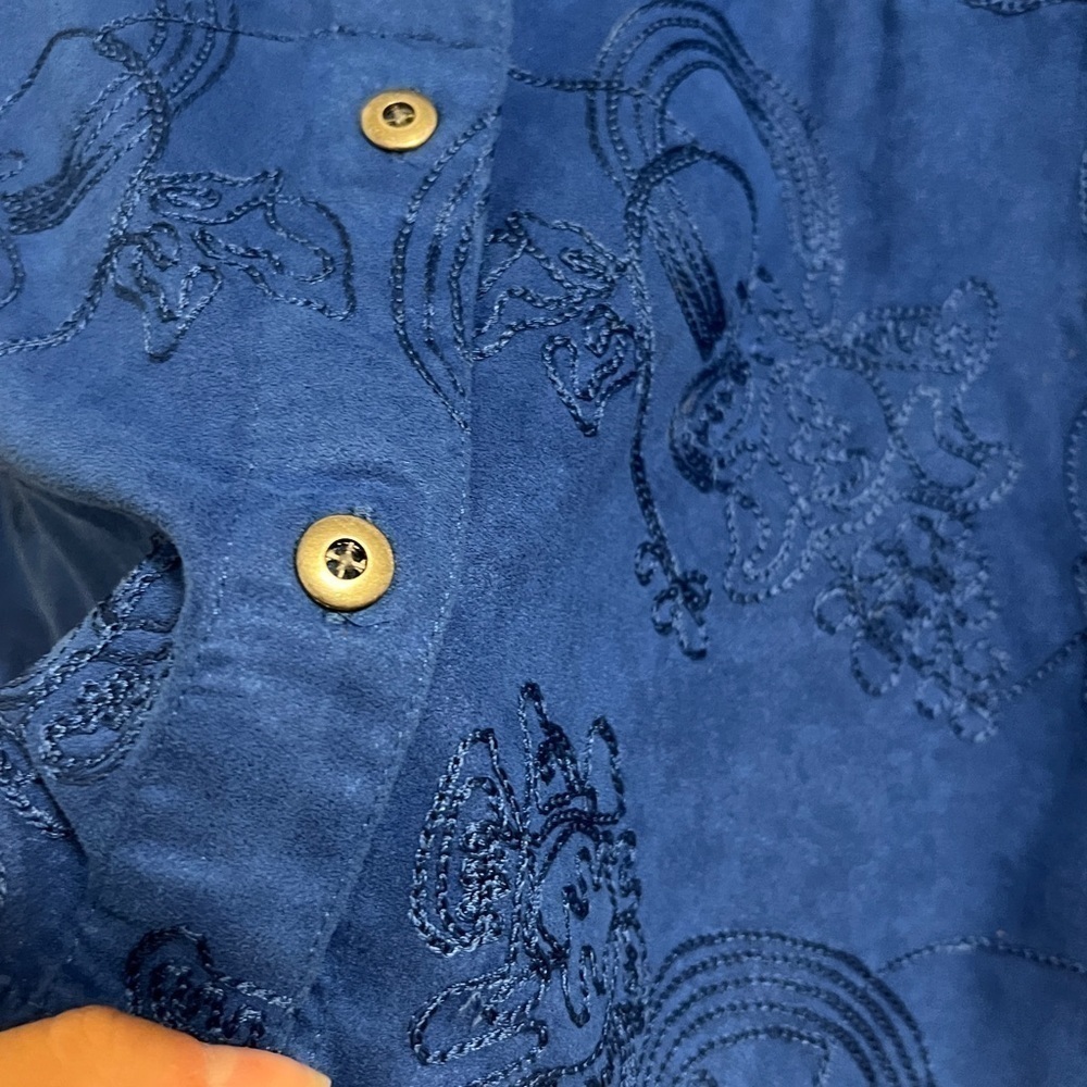 Vintage Chico’s Design Button Down Floral Embroidered Shirt Jacket Size 2 - Picture 5 of 11